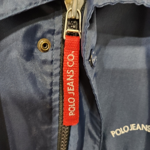POLO JEANS CO RALPH LAUREN Navy Blue Red Long 100% Nylon Parka Windbreaker sz XL - Picture 7 of 13